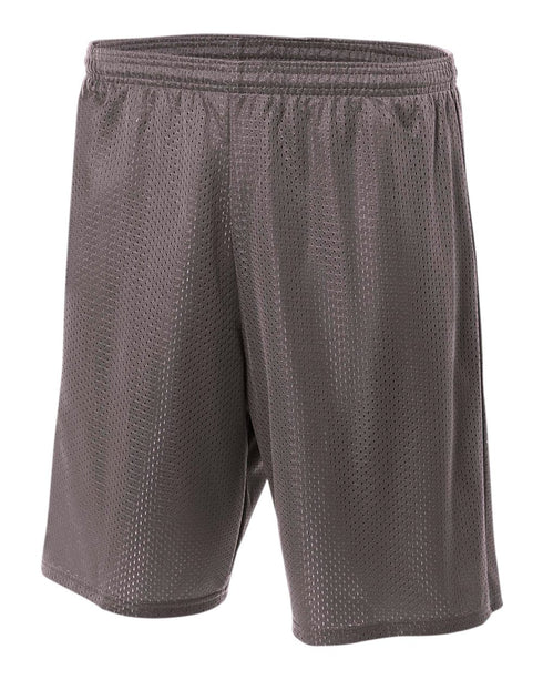 A4 Youth 6" Lined Tricot Mesh Short (NB5301), Color 'Graphite'
